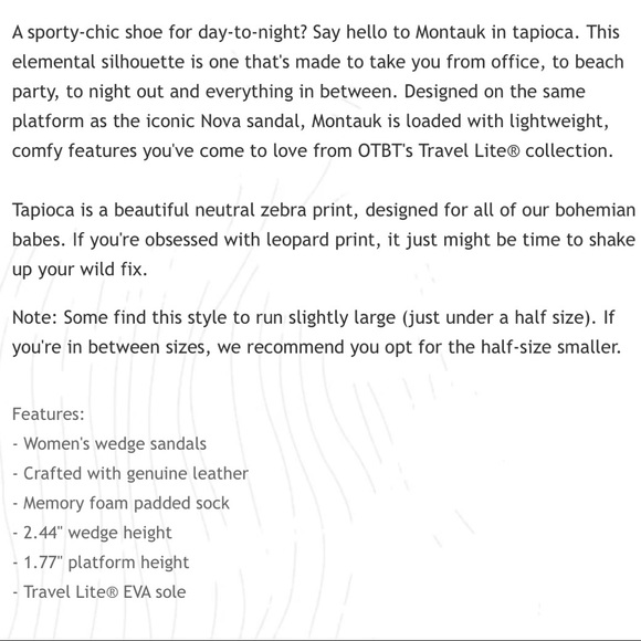 OTBT Montauk Tapioca Boho Ankle Strap Platform Wedge Leather Sandal 8.5M - Picture 11 of 11